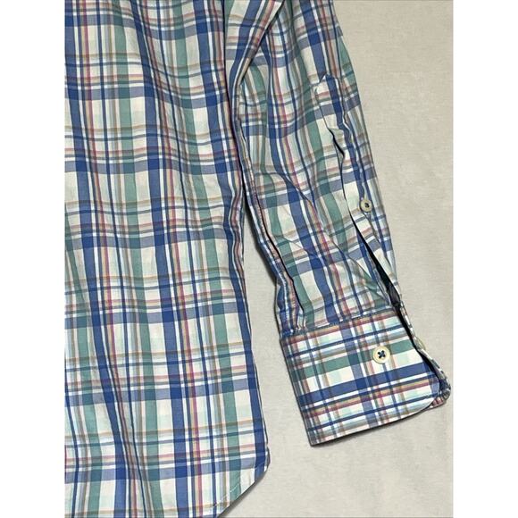 Peter Millar Button Up Collared Shirt Mens Small Plaid Cotton Spread Lightweight - Picture 6 of 12